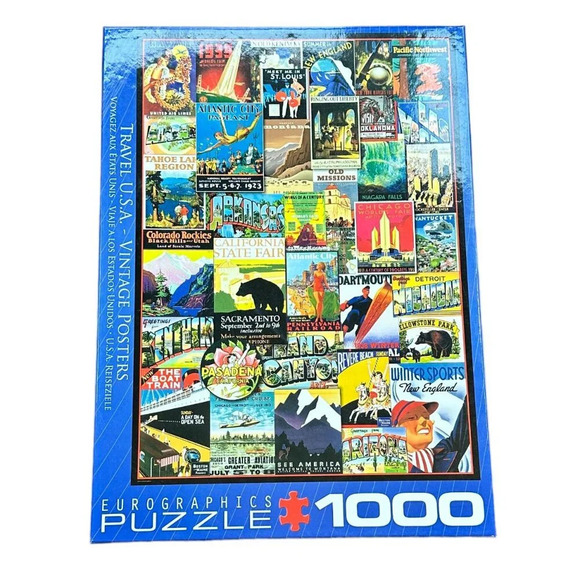 EUROGRAPHIC Travel USA Vintage Posters 1000 piece puzzle - Picture 1 of 6